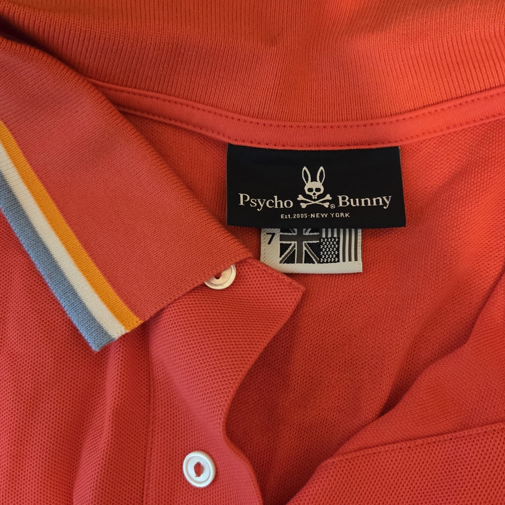 Psycho Bunny Vibrant Pink Polo with Multicolor Trim - Picture 2 of 2